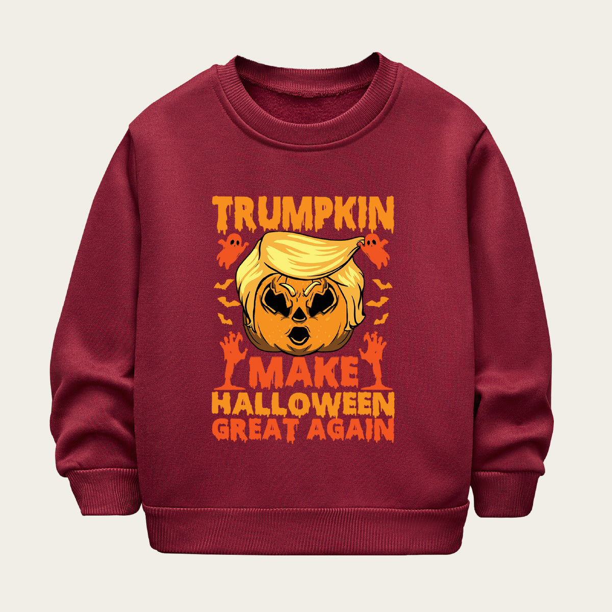 Kids Toddler Boys Girls Halloween Cartoon Print Fleece Sweatshirt