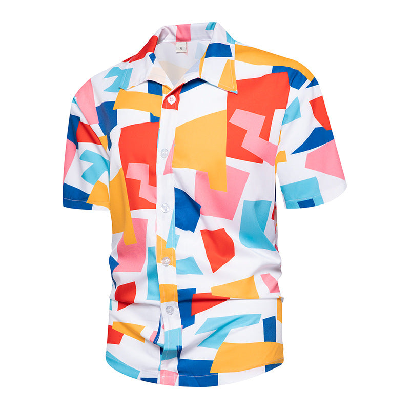 Men Casual Vacation Tiny Flower Print Shirt