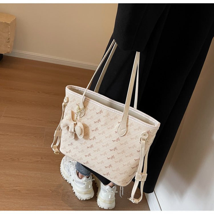 Women Fashion Large Capacity Printed Square Tote Bag