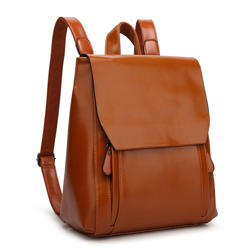 Women Autumn Winter Student Backpack with PU Material