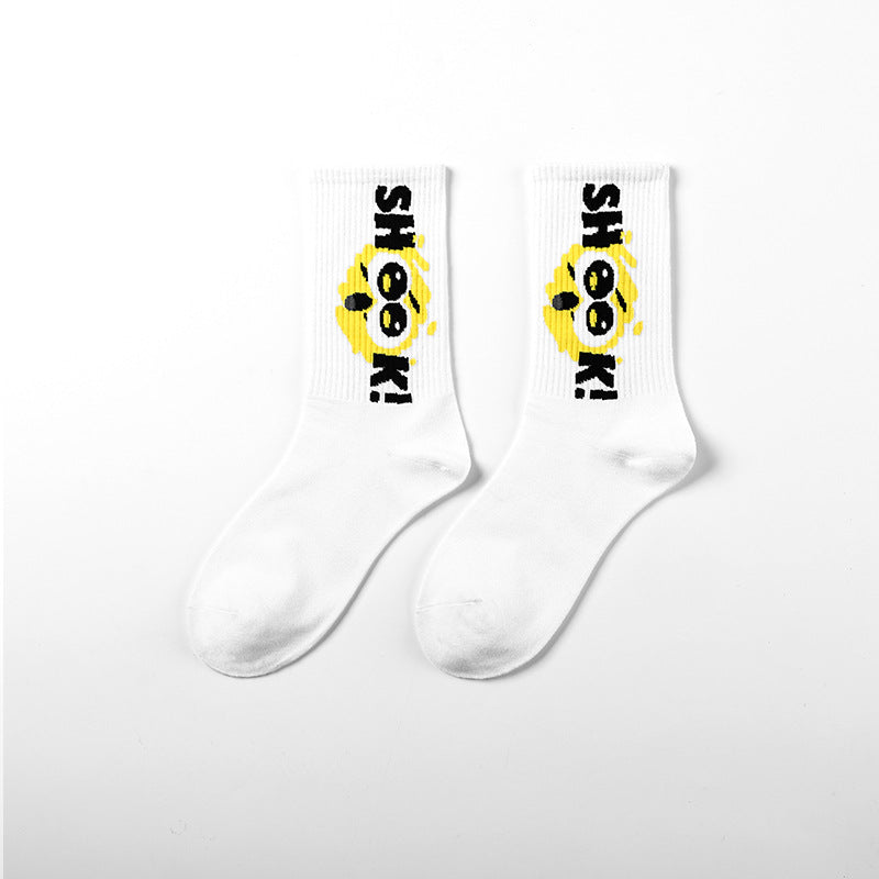 Calcetines de Halloween para hombre con diseño punk de calavera y palmeras y astronauta