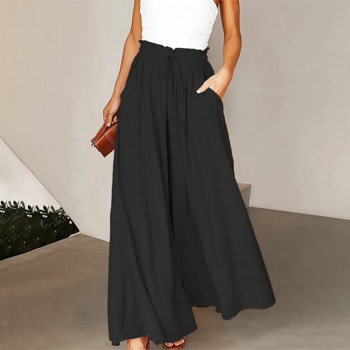 Women Casual High Waist Wide Leg Pants