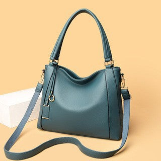 Bolso de mano de PU de color sólido simple a la moda para mujer