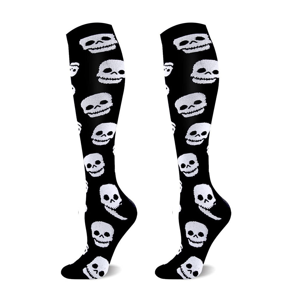 Unisex Halloween Skull Outdoor Sport Calf Socks