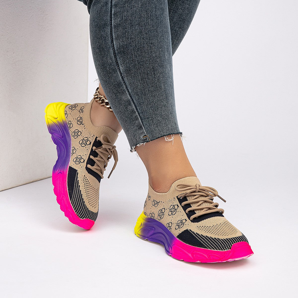 Women Casual Mesh Breathable Platform Sneakers