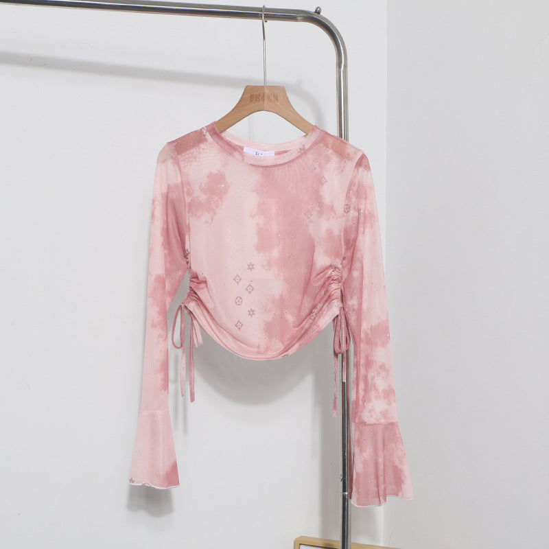 Women Fashion Summer Vacation Tie Dye Blouse