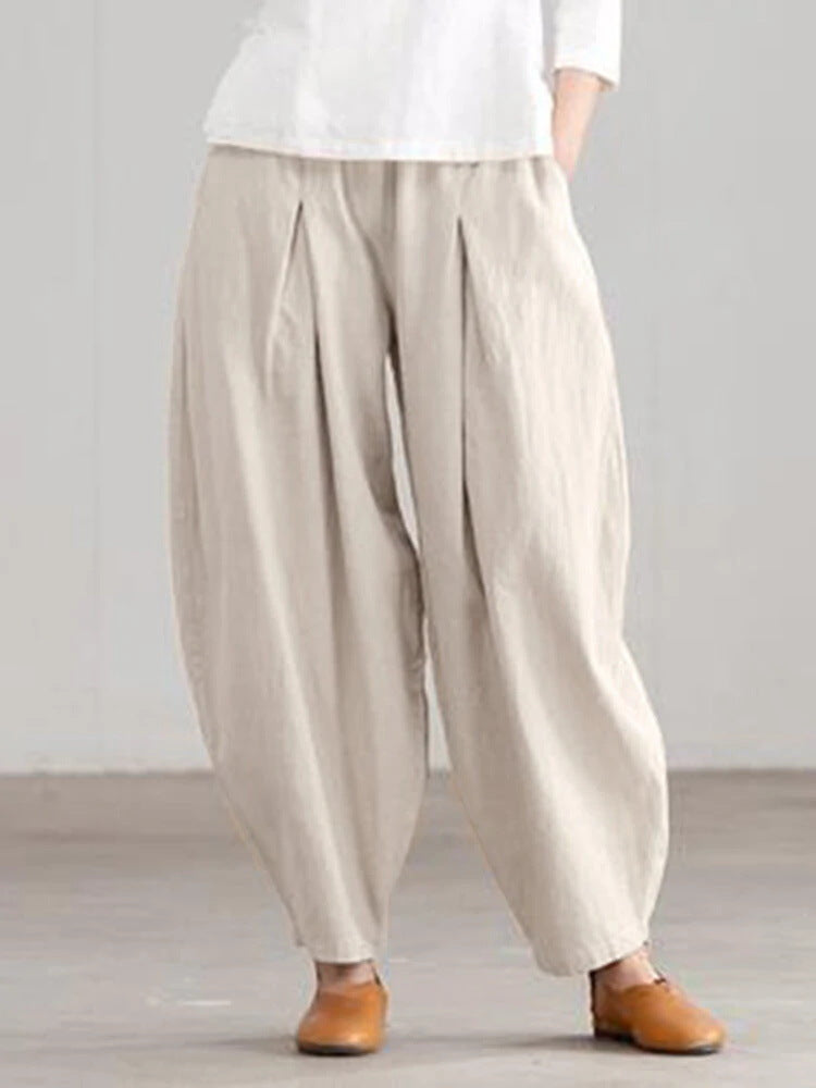 Women'S Fashion Casual Cotton Linen Harem Pants