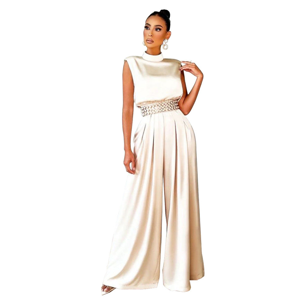 Women Fashion Solid Color Wide Leg Jumpsuits