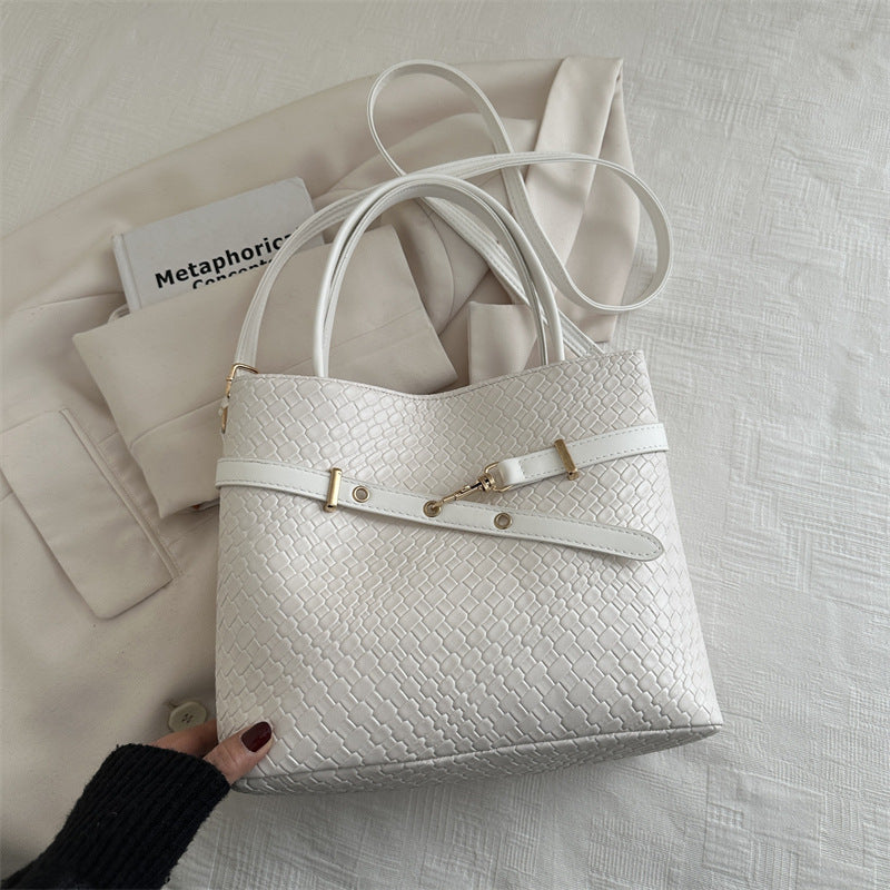 Bolso de mano de gran capacidad de color sólido de moda