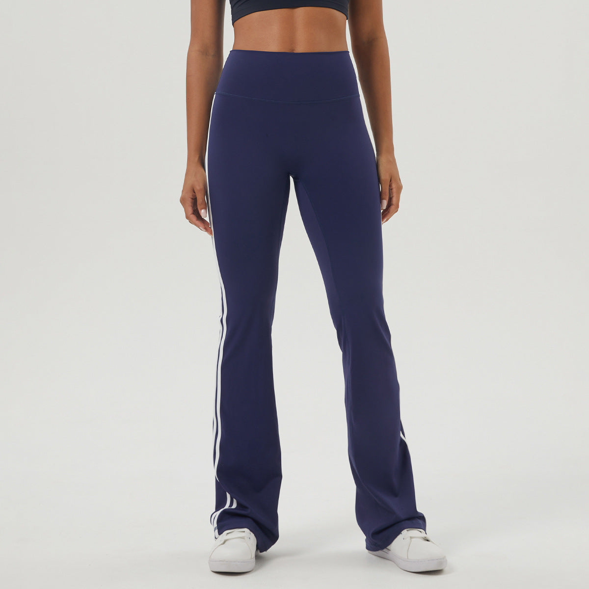Leggings deportivos de moda de yoga con rayas laterales para mujer