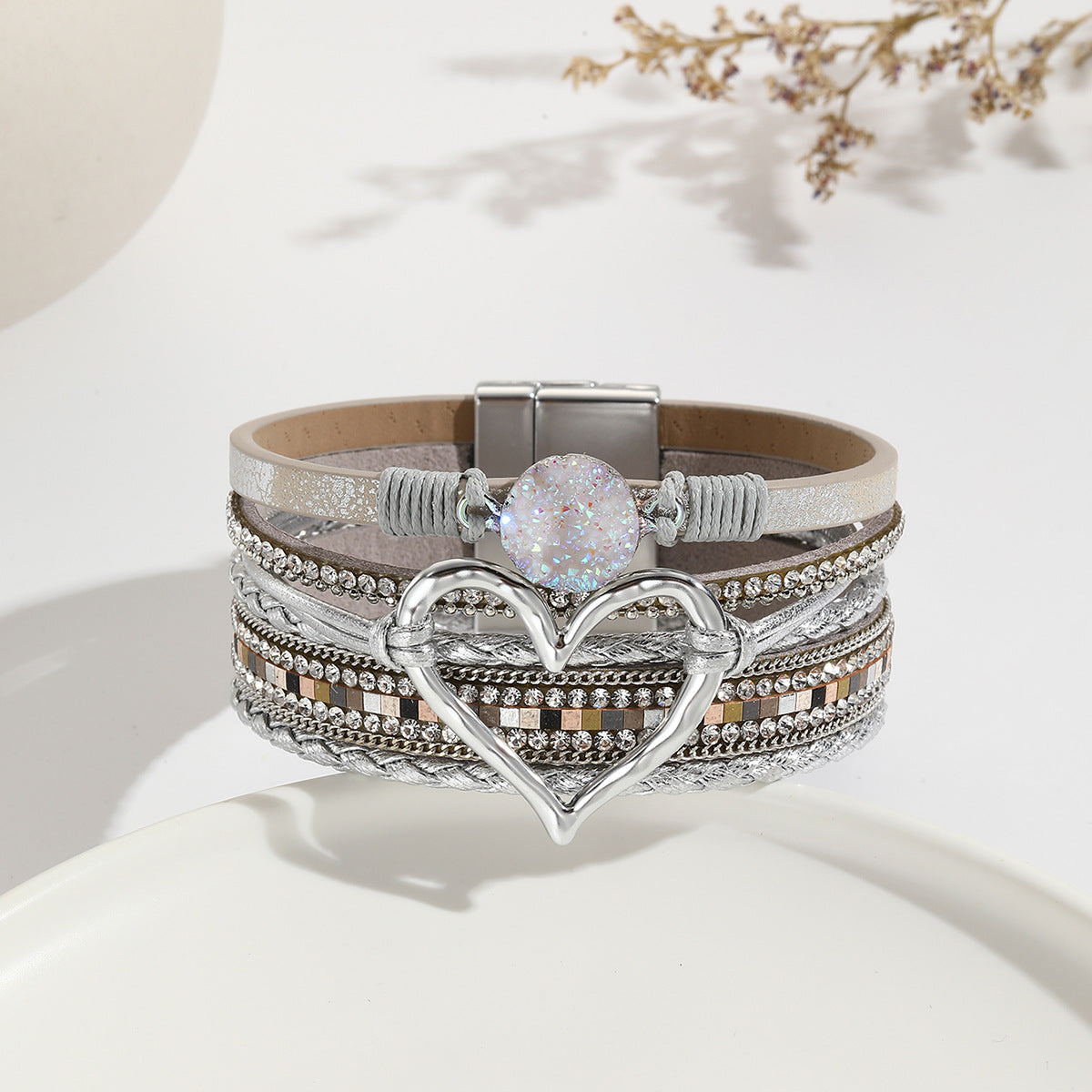 Bohemian Multi-Layer Heart-Shaped Wrap Bracelet