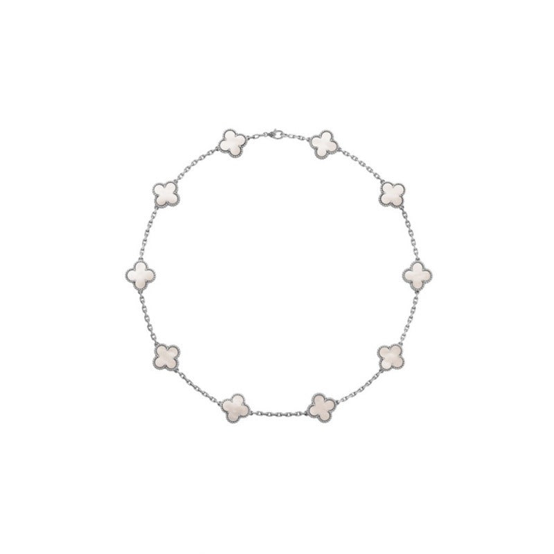 Collier trèfle à quatre feuilles double face pour femme