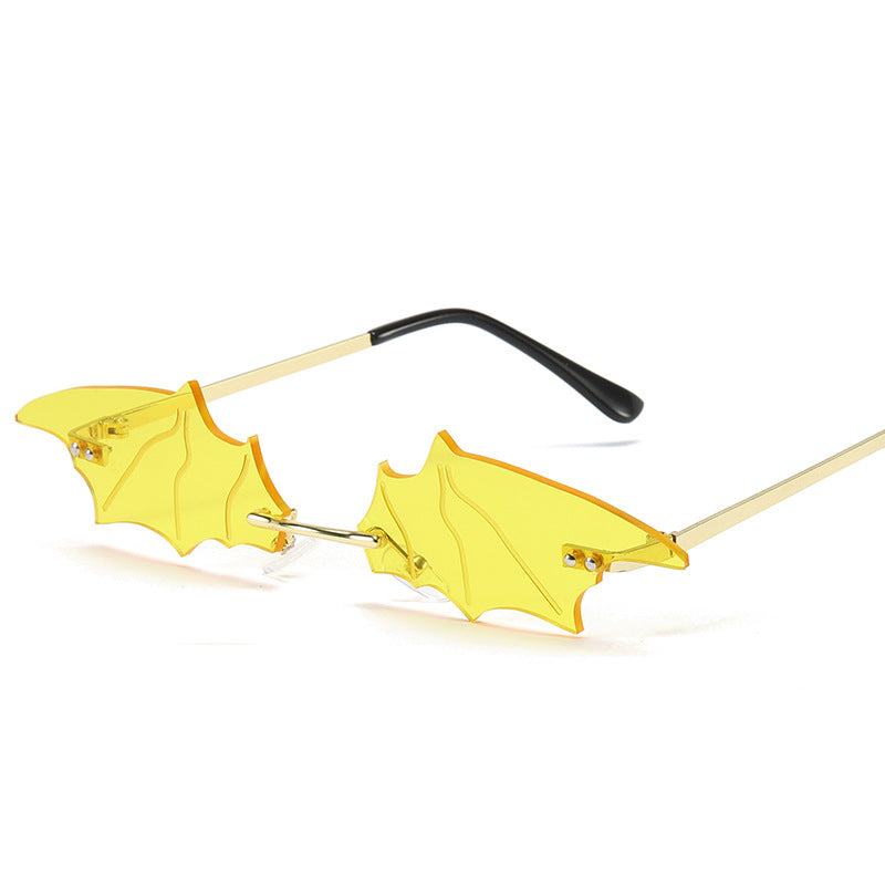 Gafas de sol de murciélago sin marco de moda para Halloween