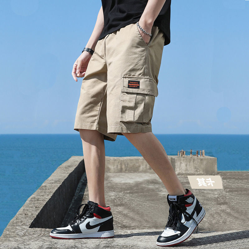 Pantalones cortos cargo casuales de algodón de verano para hombre: transpirables, ligeros y cómodos.