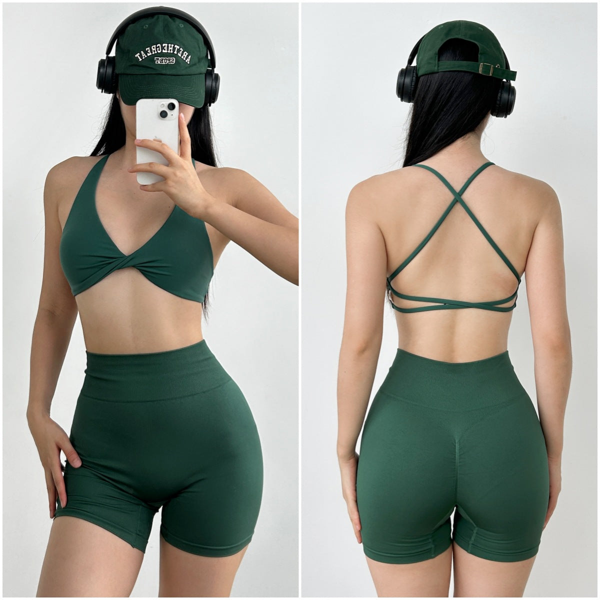 Soutien-gorge de yoga respirant et sexy de couleur unie pour femmes
