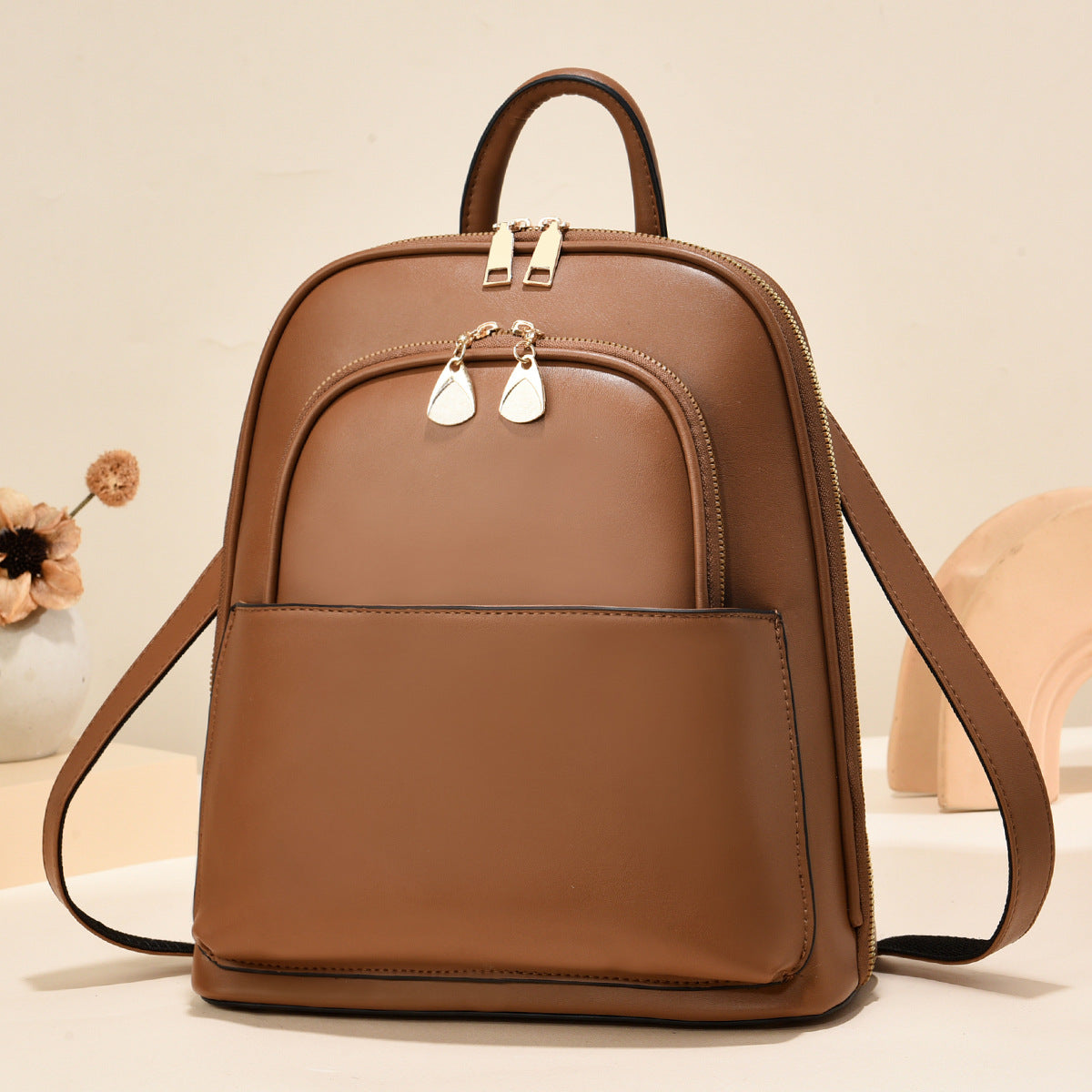 Travel School Women Pu Leather Backpack
