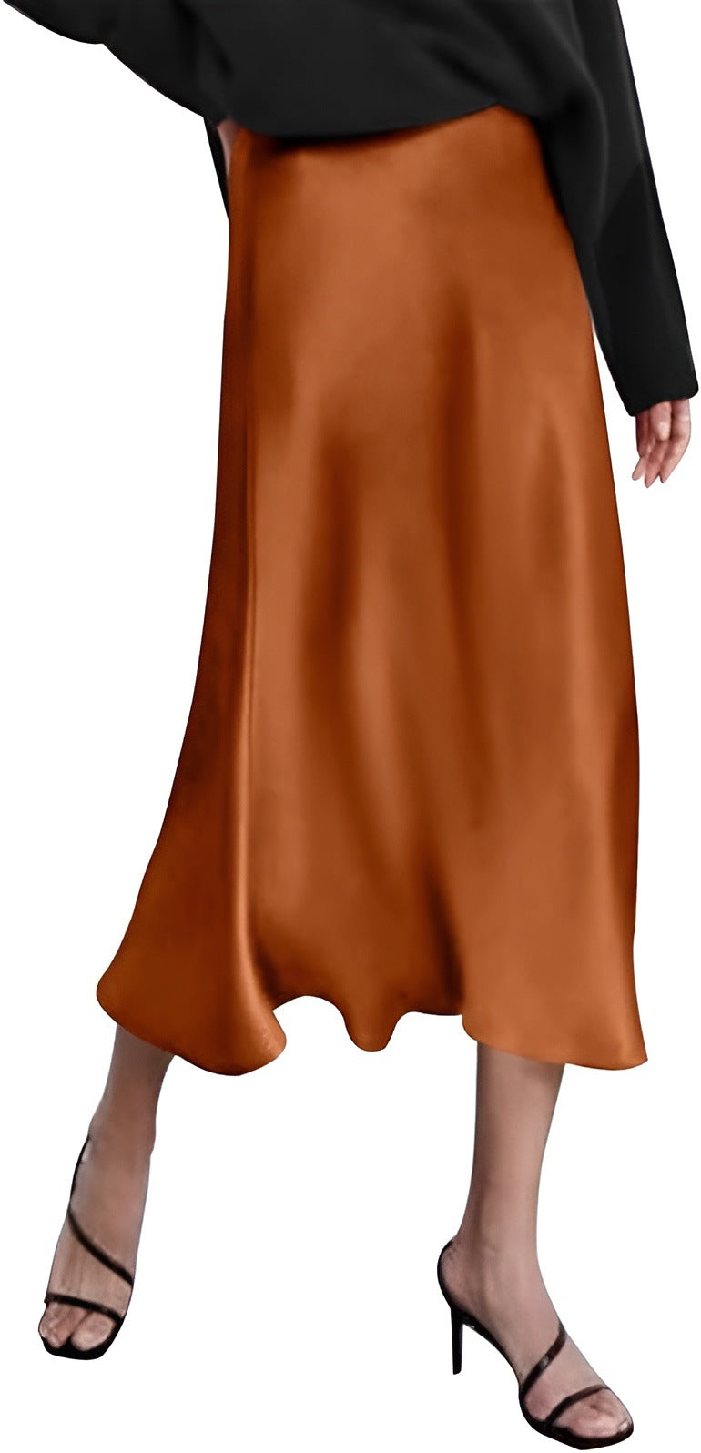 Women Fashion Elegant Solid Color Satin Fishtail Skirt
