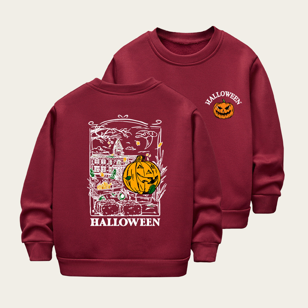 Kids Toddler Boys Girls Cartoon Print Fleece Sweatshirts
