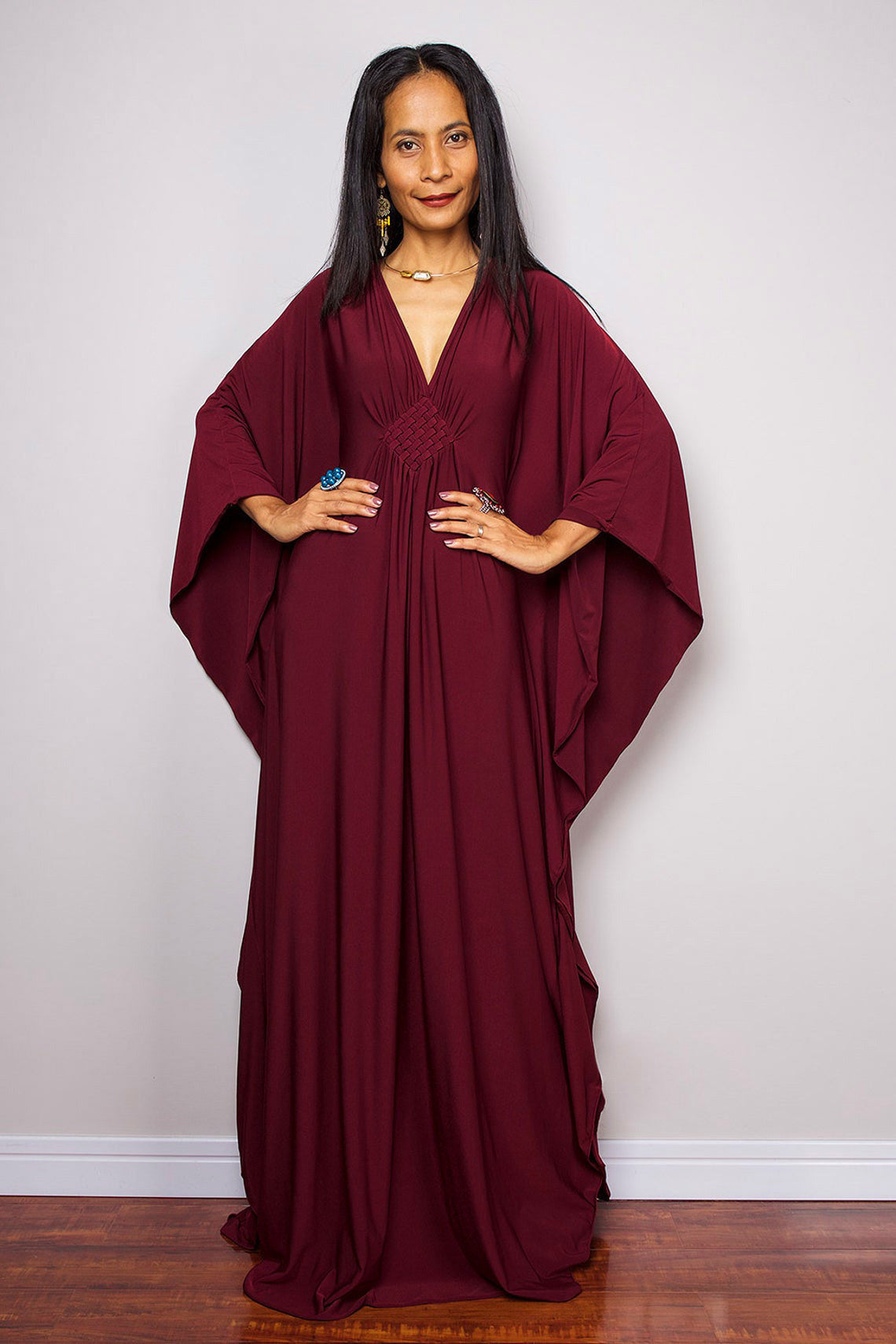 Women Polyester Loose Robe Vacation Coverup Dress