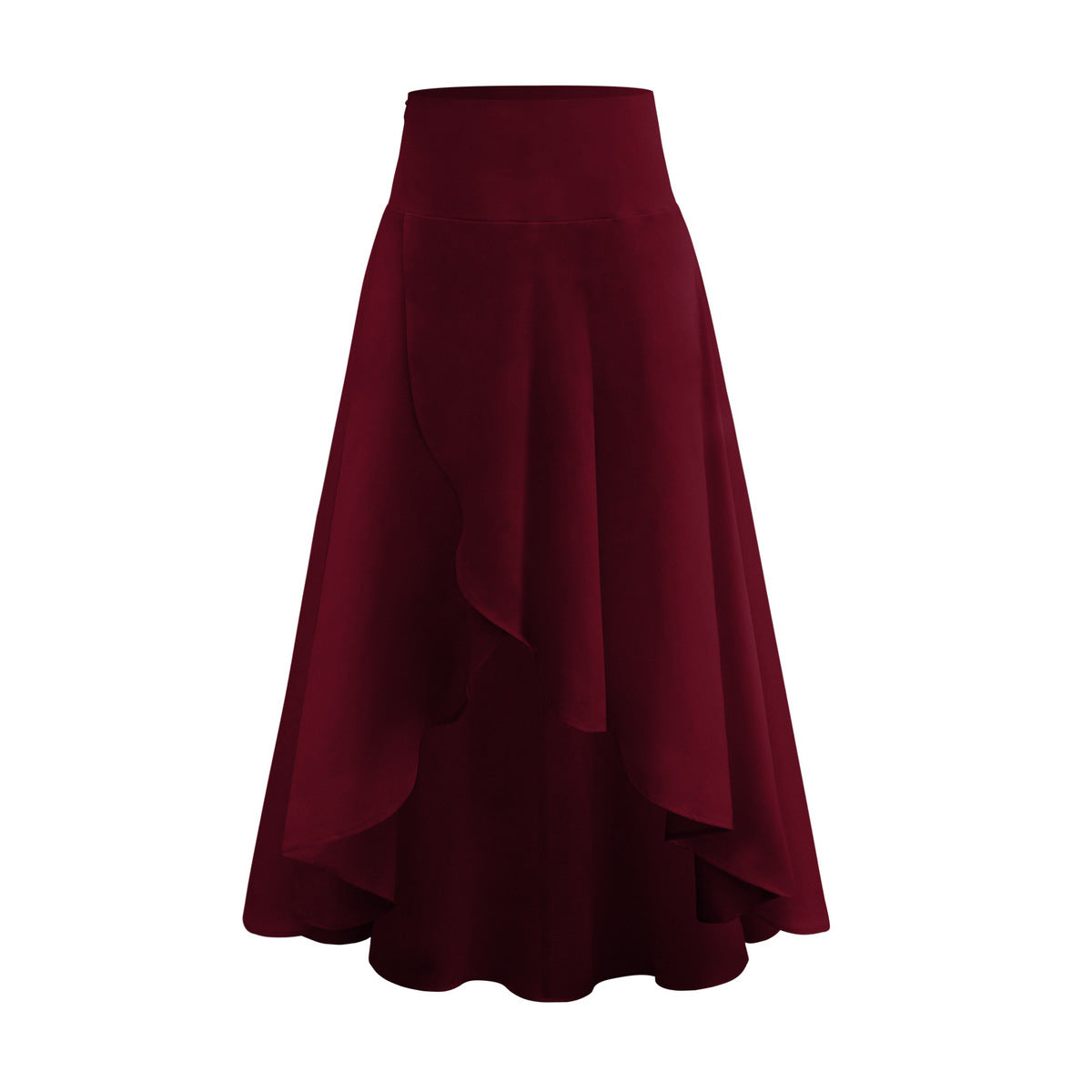 Summer Women Casual Solid Color Loose Irregular Skirt