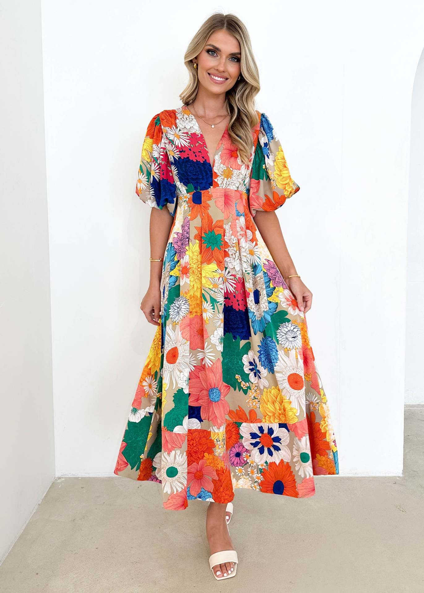 Vacation Women Casual Fashion Floral Maxi Dress