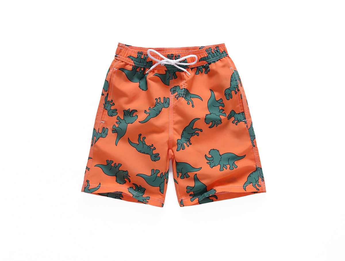 Boy's Casual Printed Loose Beach Swim Trunks