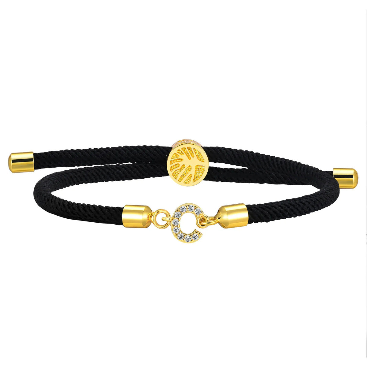 Fashion 26 Rhinestone Alphabet Adjustable Bracelet
