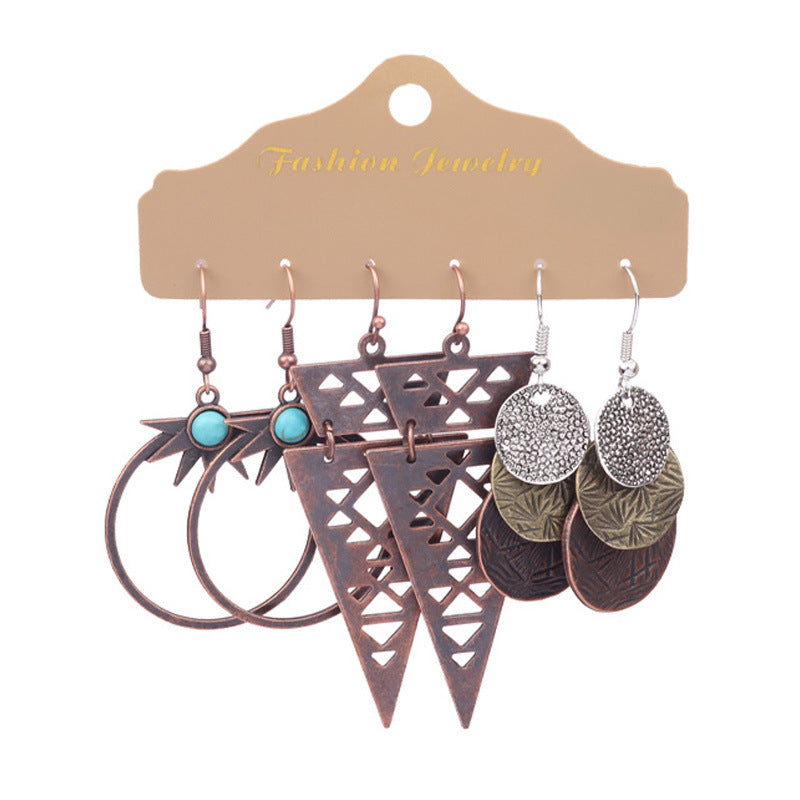 Conjunto de pendientes con borlas creativas retro de estilo étnico bohemio