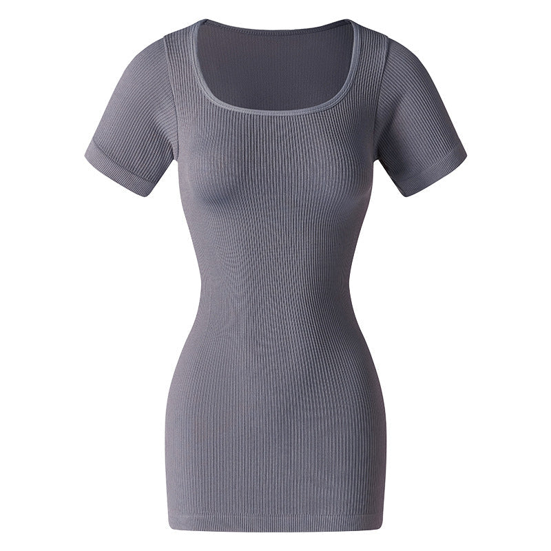 Women Fashion Solid Color Slim-Fit Yoga Dress