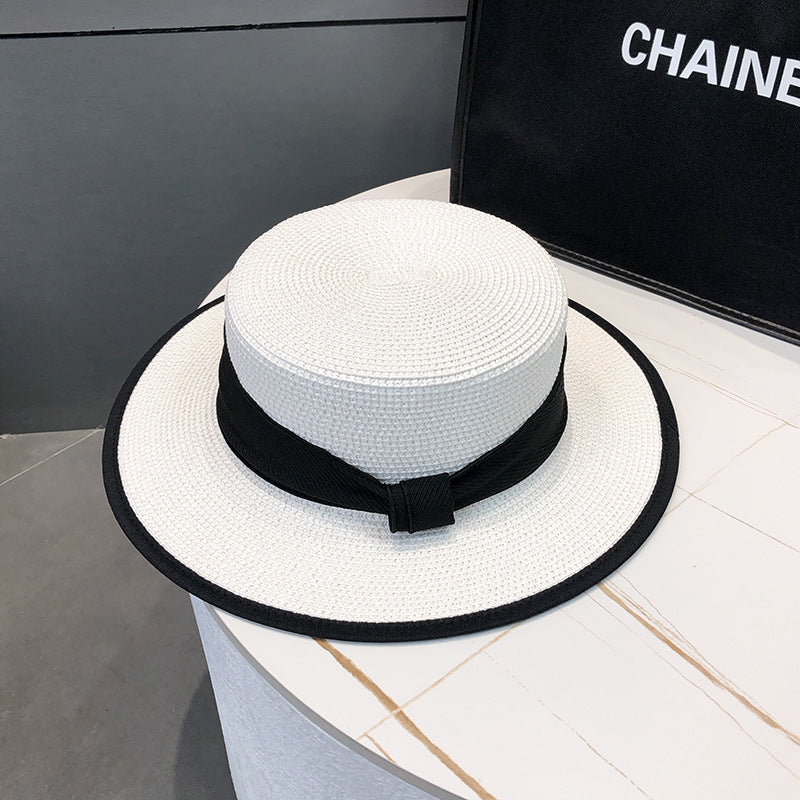 Elegante sombrero de paja plano para el sol