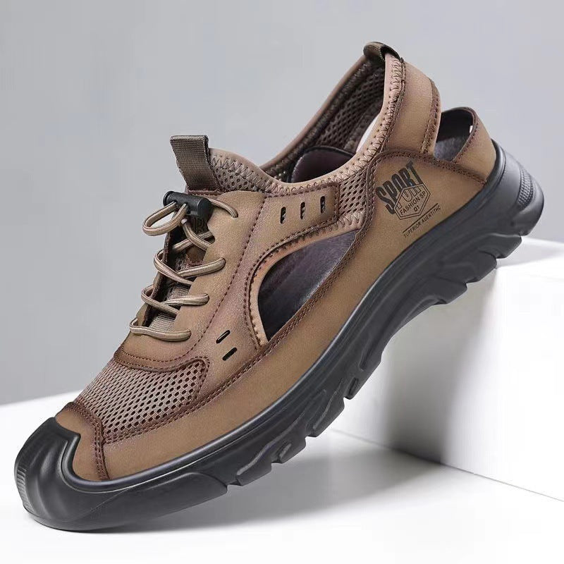 Sandales plates à enfiler pour homme - Chaussures polyvalentes en coton
