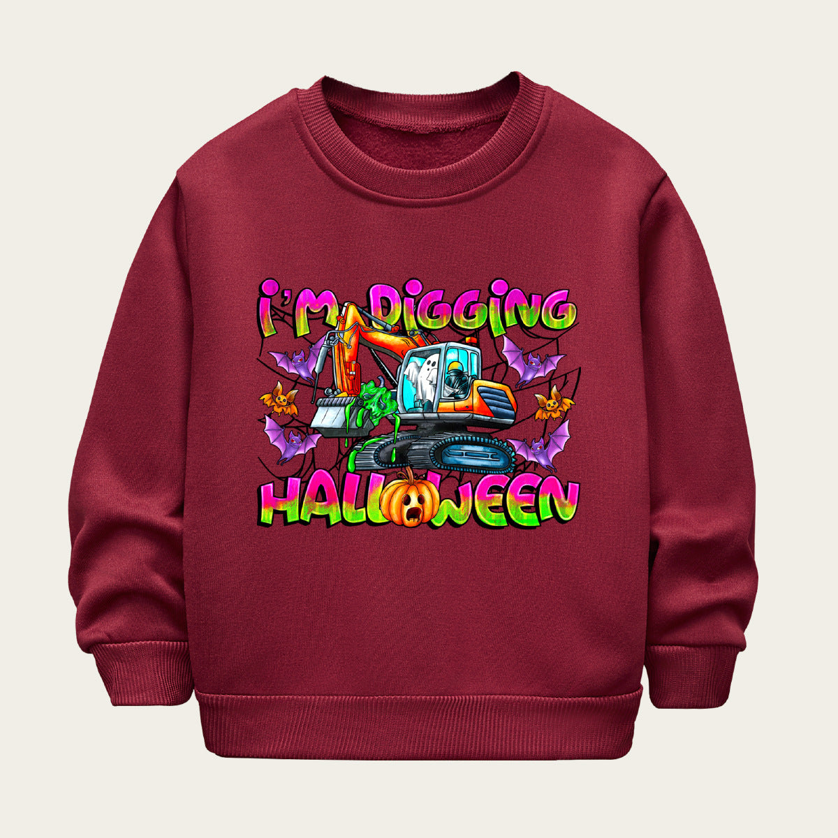 Kids Toddler Boys Girls Fleece Cartoon Print Sweatshirt