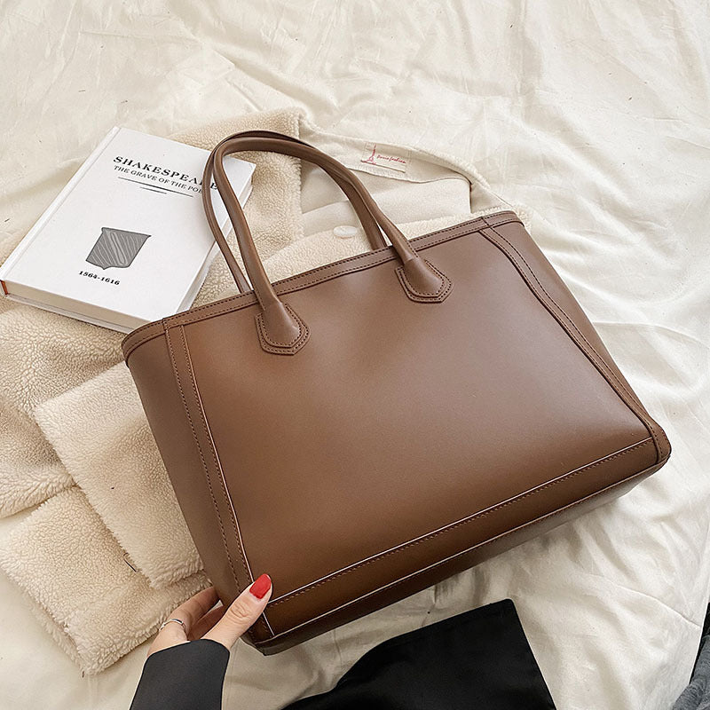 Sac fourre-tout décontracté de grande capacité pour femme, couleur unie