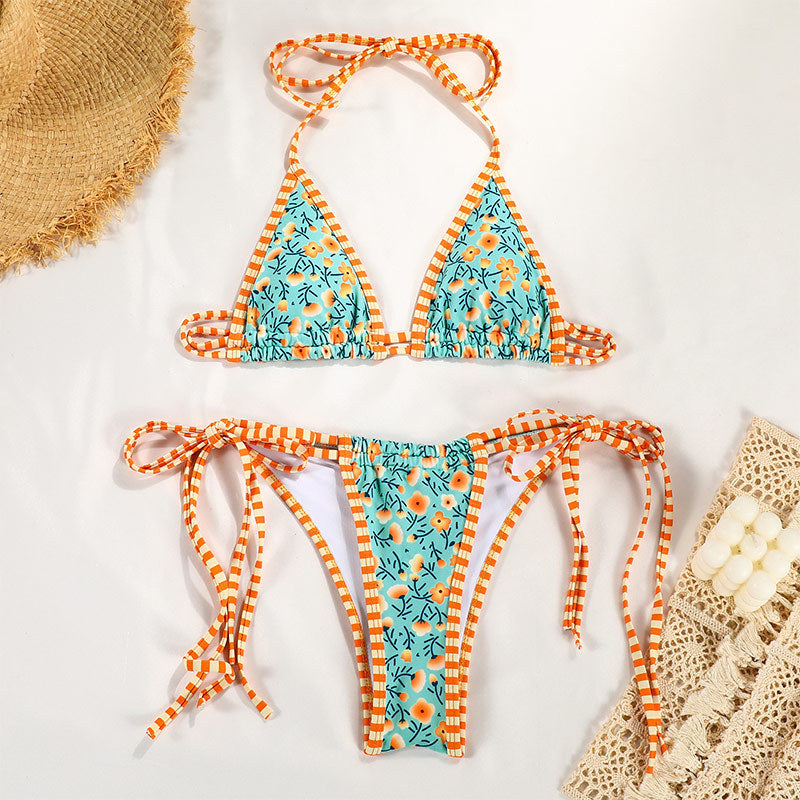 Women Sexy Print Strap Bikini