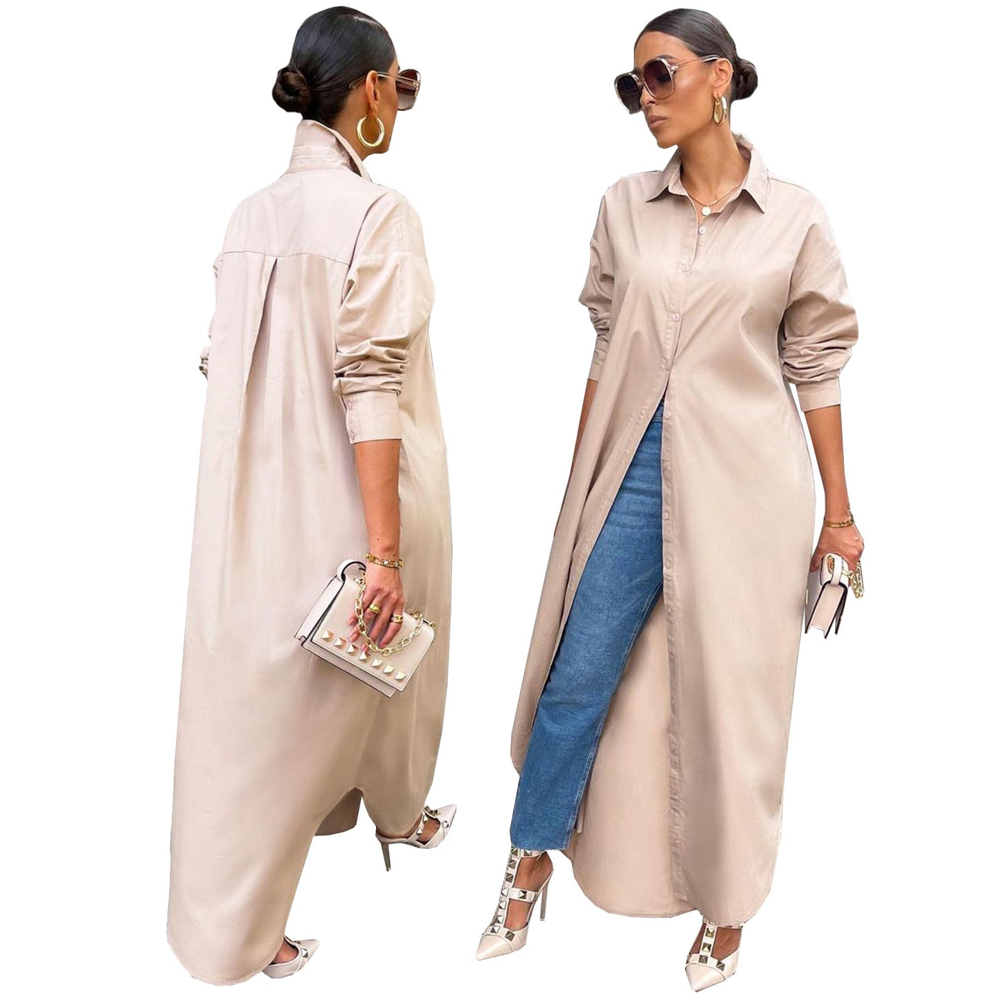 Bulk Trade Women's Fashion Casual Solid Color Coat