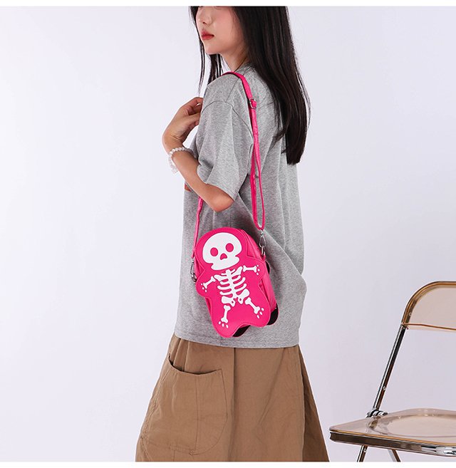 Bolso de hombro con estampado de calaveras, creativo y gótico de Halloween