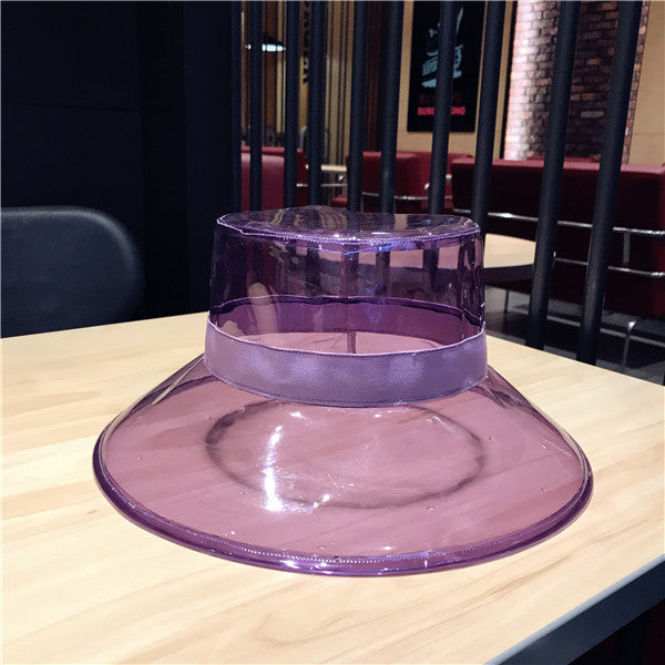 Sombreros de pescador con sombrilla de PVC transparente y creativos a la moda para mujer