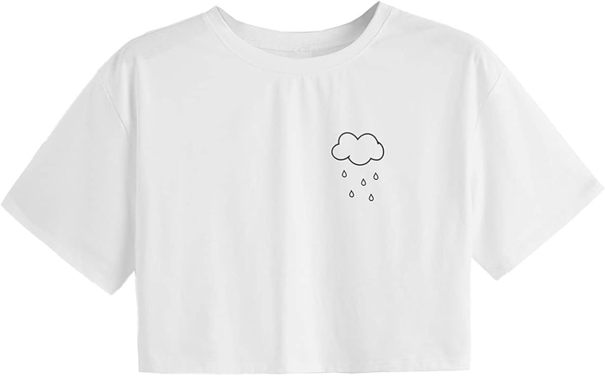 Camiseta corta de manga corta lisa y sencilla para mujer