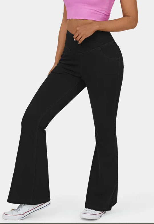 Women Fashion Casual Solid Color High Waist Jeans