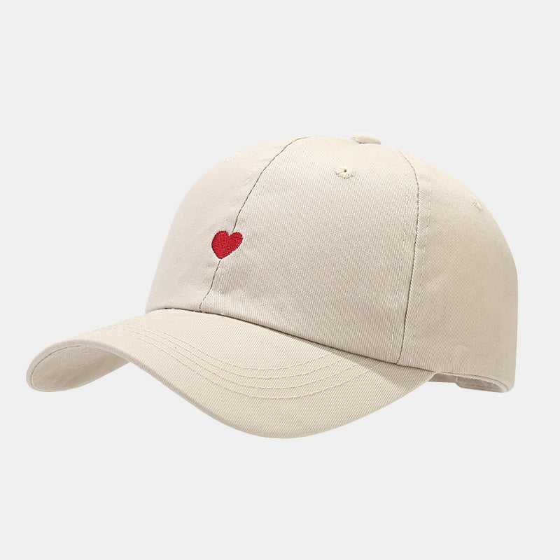Sombrero protector solar bordado con amor, informal, de algodón, para mujer