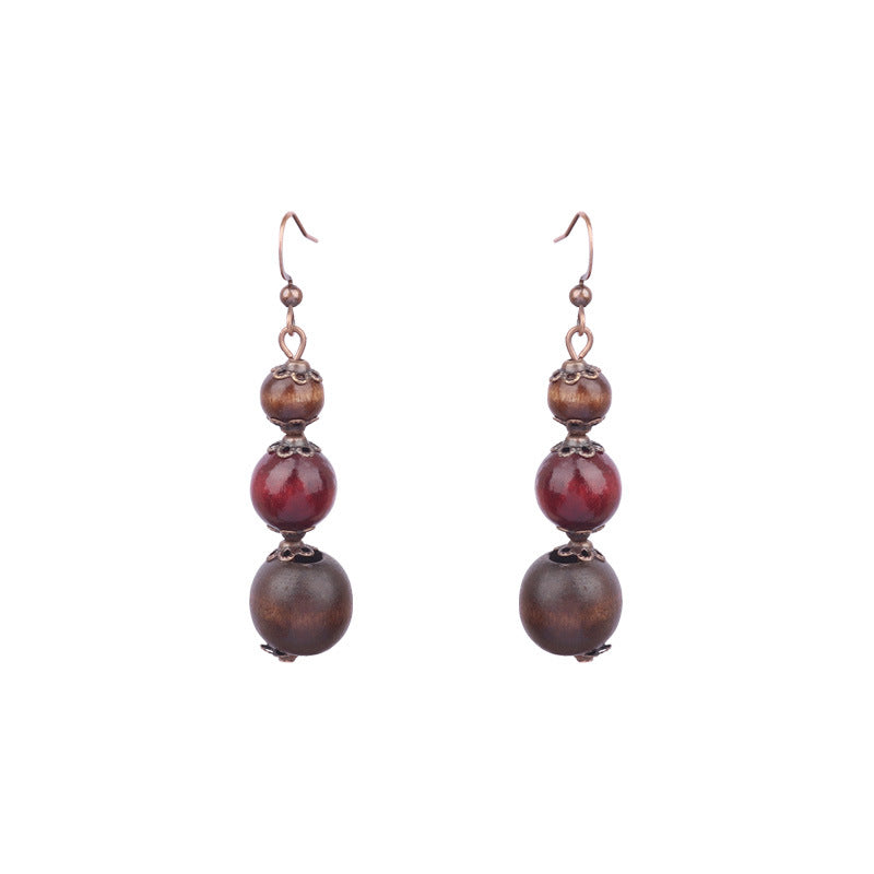 Boucles d'oreilles à pompons rétro de style ethnique bohème