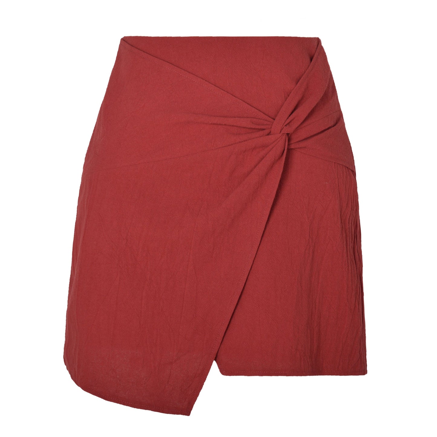 Falda irregular de cintura alta de color sólido de moda para mujer