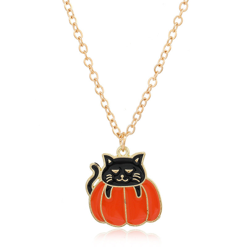 Collar con colgante de monstruo vintage lindo para mujer de Halloween