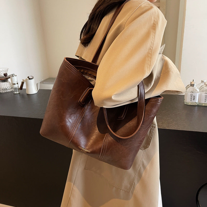 Bolso de mano informal de gran capacidad a la moda para mujer