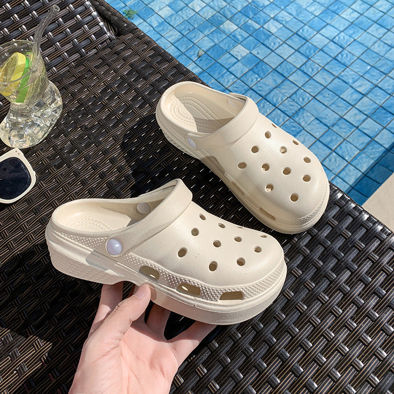 Women Fashion Casual Solid Color Non-Slip Hole Shoes