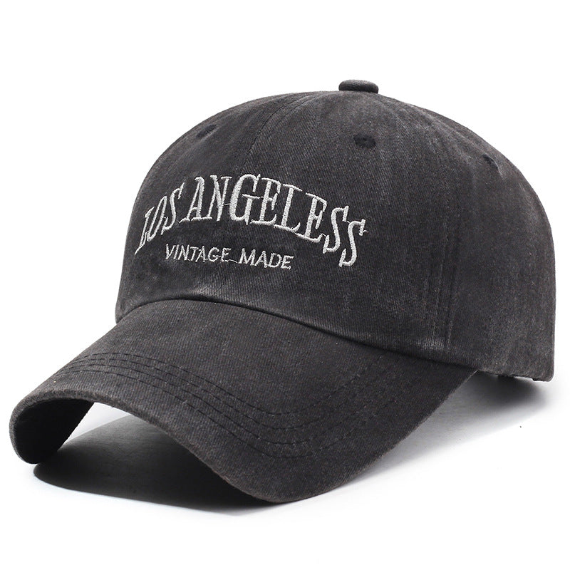 Gorra de béisbol de algodón lavado con letras bordadas
