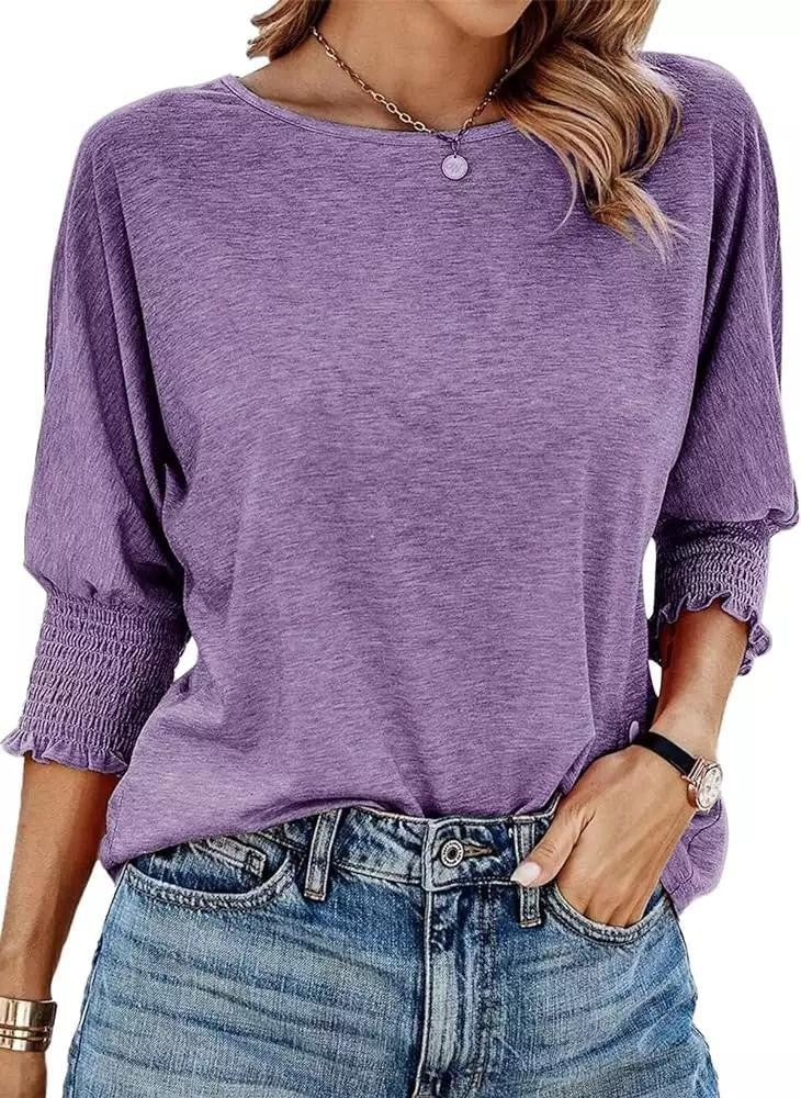 Women Casual Cotton Long-Sleeve Loose T-Shirt