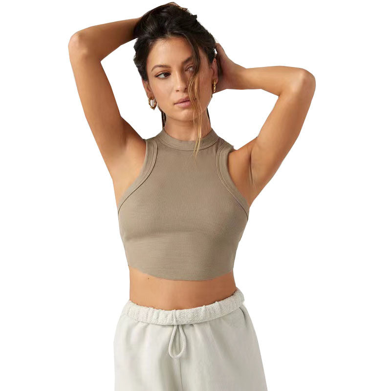 Women Fashion Solid Color Quick-Drying Sports Tank Top