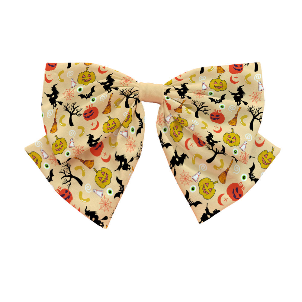 Accessoires pour cheveux avec nœud en forme de crâne et de citrouille pour Halloween