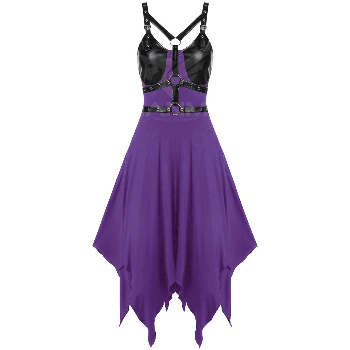 Robe à ourlet irrégulier style gothique pour femme